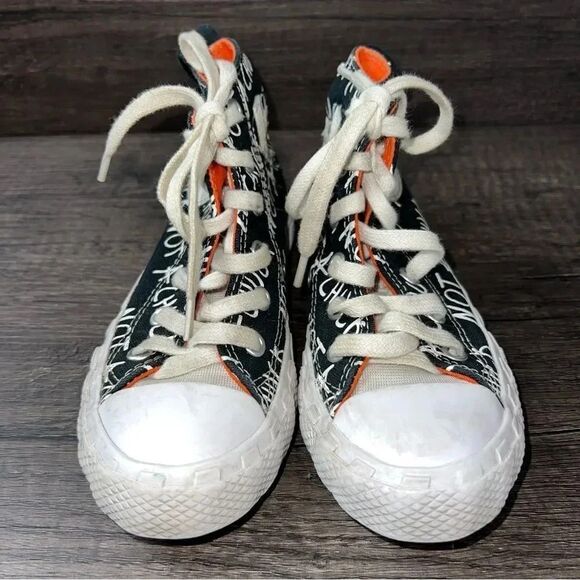 Converse Black Not A Chuck Taylor Hightop Streetwear Sneaker Sz 11 Child Unisex - Picture 3 of 9